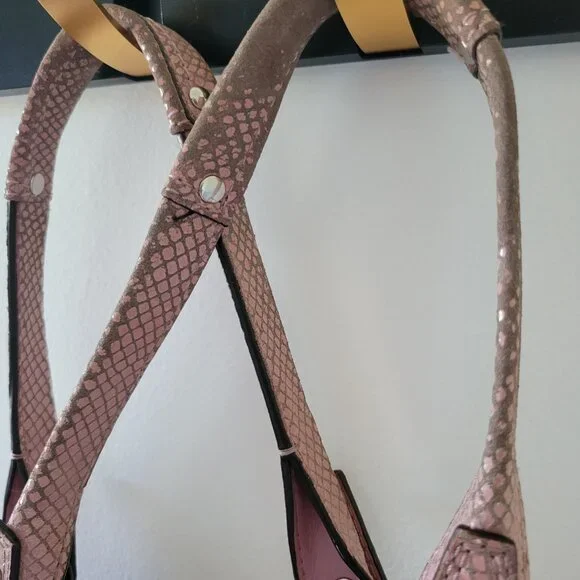 COACH Penelope Sateen Shopper Purse - Pink and Cream - Picture 7 of 8